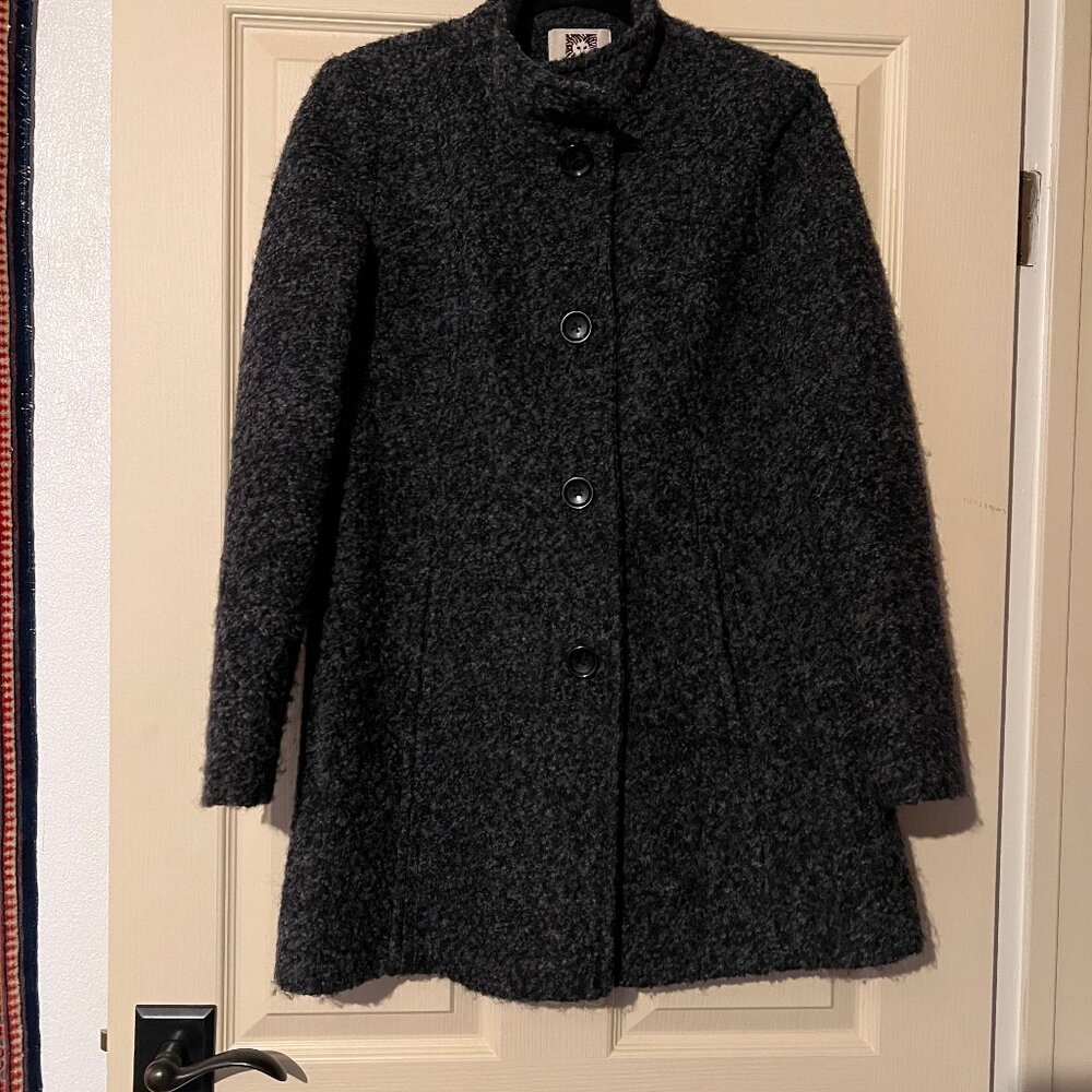 Anne Klein 3/4 length wool boucle coat